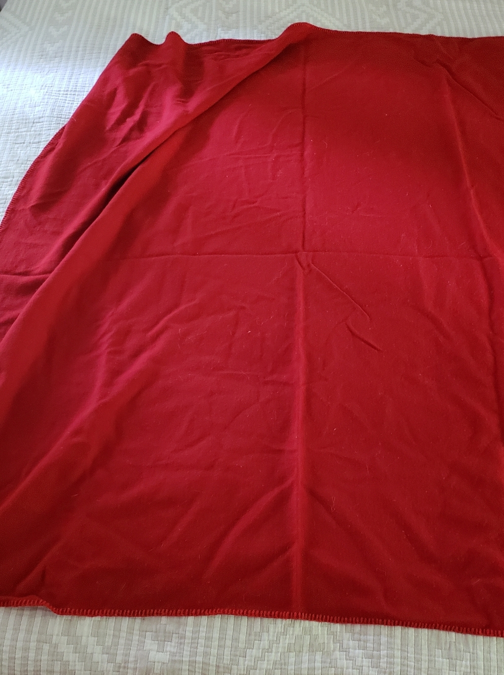 Faribault Wool Throw Blanket Red Wool Blanket - Picture 4 of 9